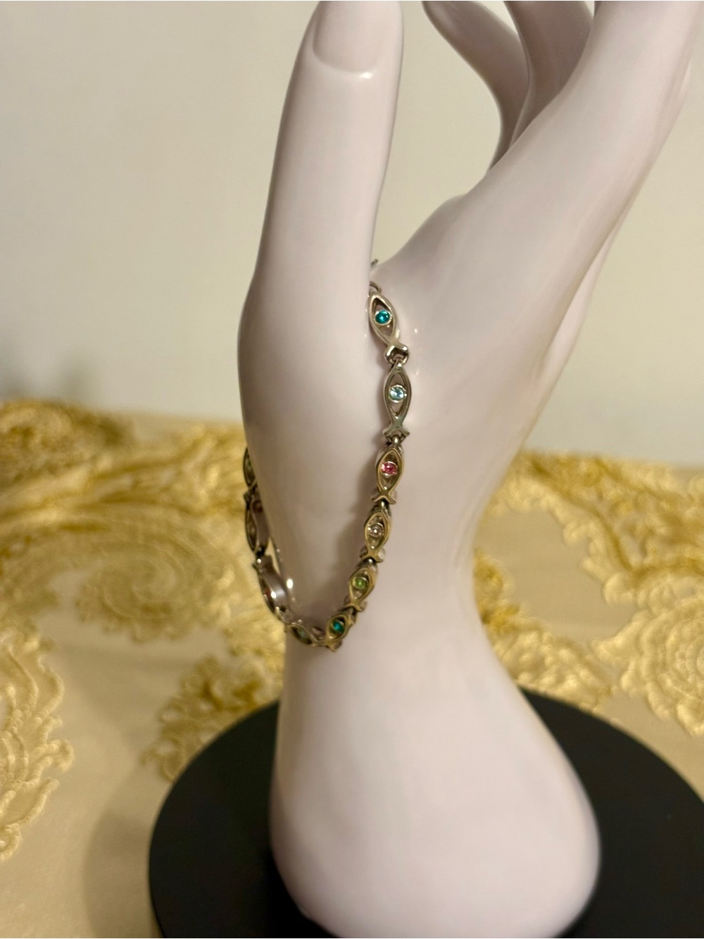 Premier Designs Multicolored Crystal Link Bracelet Ichthys